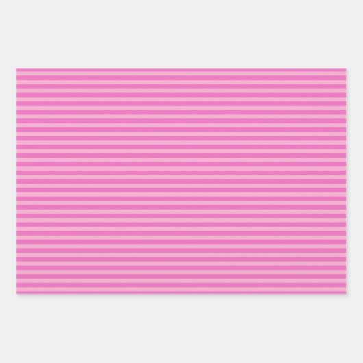 Valentine's Day Pink and Red Stripes Pattern Geschenkpapier Set (Vorderseite 3)