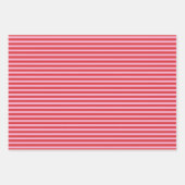 Valentine's Day Pink and Red Stripes Pattern Geschenkpapier Set (Vorderseite 2)