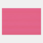 Valentine's Day Pink and Red Stripes Pattern Geschenkpapier Set (Vorderseite)