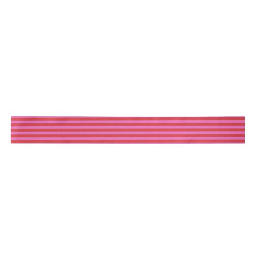 Valentine's Day Pink and Red Stripes Pattern Satinband (Vorderseite)