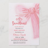 valentines day Pink Bow girl Baby Shower  Einladung (Vorderseite)
