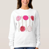 Valentine's Day Pink Cake Pop Pop Bäckerei Süßigke Sweatshirt (Vorderseite)