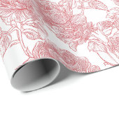 Valentine's Day Pink Elegant Roses Wrapping Paper  Geschenkpapier (Rolleneckpunkt)