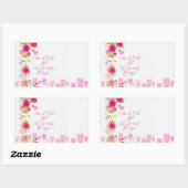 Valentines Day Pink Hearts Roses Vintage Sticker (Blatt)