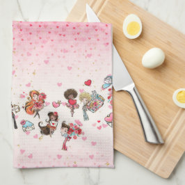 Valentine's Day Pink Kitchen Handtücher