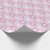 Valentine's Day Pink Lace Herzmuster Geschenkpapier (Ecke)