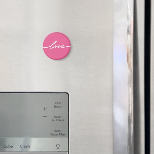 Valentine's Day Pink Love Script Magnet (In Situ (Kühlschrank))
