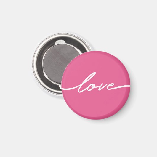 Valentine's Day Pink Love Script Magnet (Vorderseite/Rückseite)
