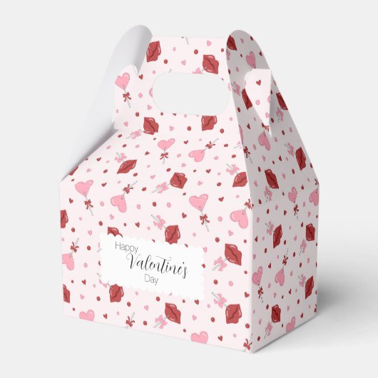 Valentine's Day Pink & Red Heart Lollipop Suckers Geschenkschachtel (Vorderseite)
