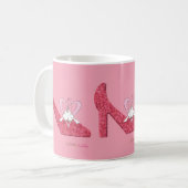 Valentine's Day Pink Shoe Liebe Hallo Tasse (Vorderseite Links)