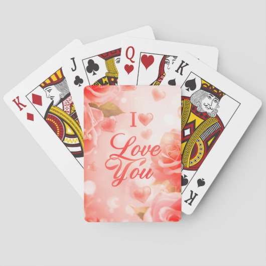 Valentine's Day Pink + White Classic Playing Cards Spielkarten (Rückseite)