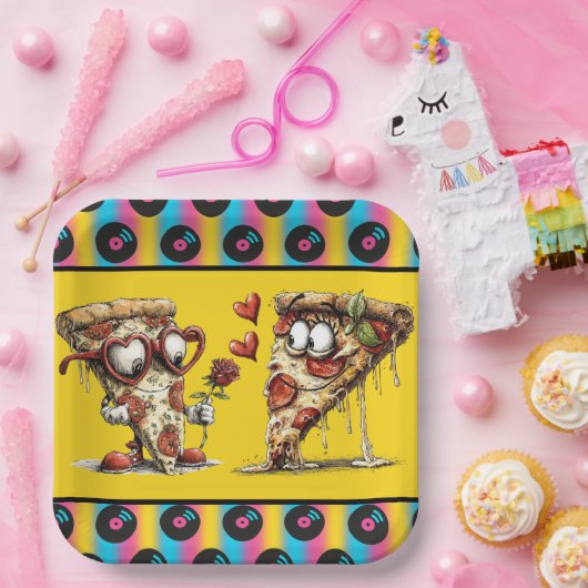 Valentine's Day Pizza Party Pappteller (Party)