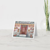 Valentine's Day Pizza Shop Aquarellkarte Karte (Vorderseite)