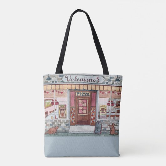 Valentine's Day Pizza Shop Frische Pasta machen Tasche (Rückseite)