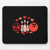 Valentines Day Plaid Bowling Valentine Srts Men Wo Mousepad (Vorne)