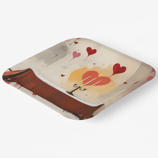 Valentines Day plates Pappteller (Gewinkelt)