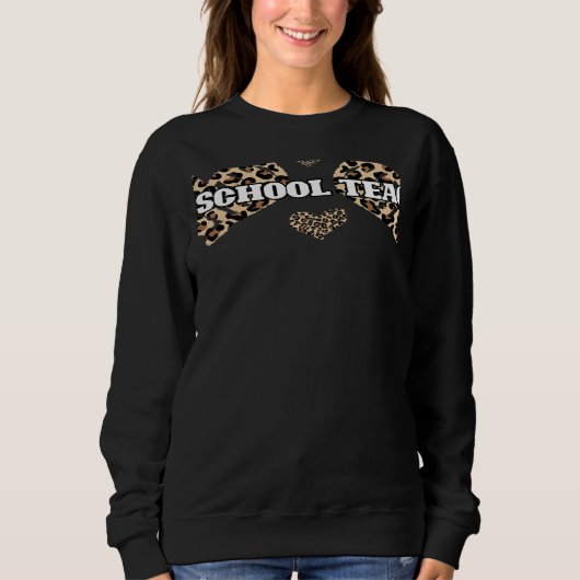 Valentines Day Preschool Teacher Cute Leopard Chee Sweatshirt (Vorderseite)