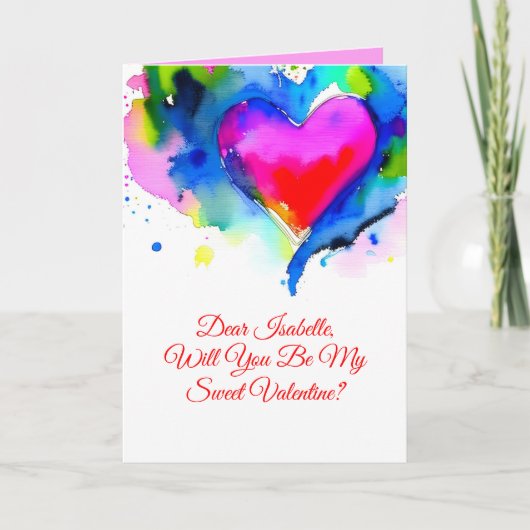 Valentine's Day Proposal Card with Personalization Ankündigung (Vorderseite)
