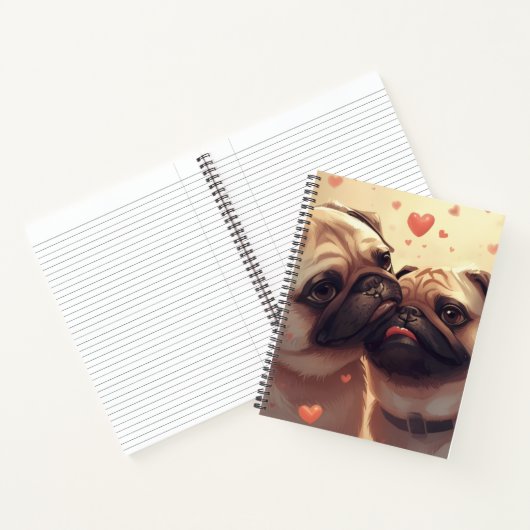 Valentine's Day Pug Notebook: Pugs & Kisses Notizblock (Innenseite)