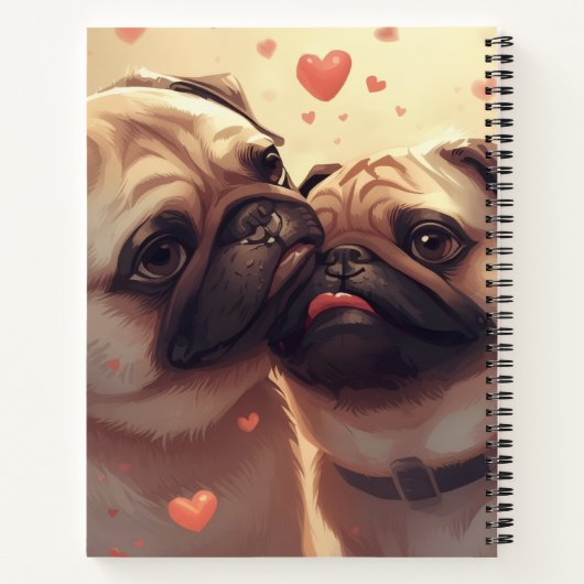 Valentine's Day Pug Notebook: Pugs & Kisses Notizblock (Rückseite)