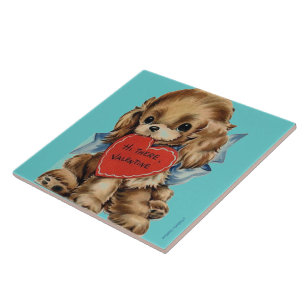 VALENTINE'S DAY PUPPY ART TILES - SONDERGIFTS FLIESE