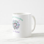 Valentine's Day & Purple and teal Personalized Mug Kaffeetasse (VorderseiteRechts)