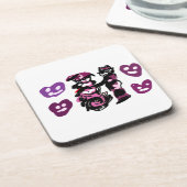 valentine's day purple love  getränkeuntersetzer (Linke Seite)