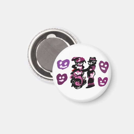 valentine's day purple love  magnet (Vorderseite/Rückseite)