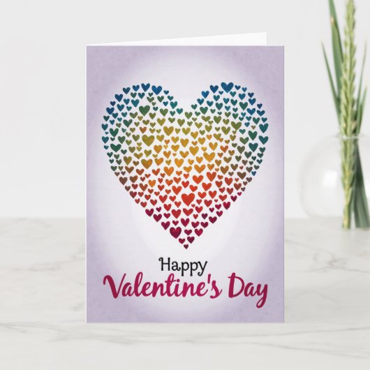 Valentines Day Rainbow Heart Card Karte (Vorderseite)