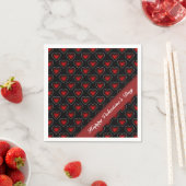 Valentine's Day Red & Black Heart Pattern Napkins Serviette (Beispiel)