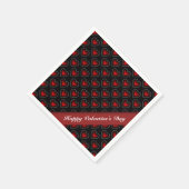 Valentine's Day Red & Black Heart Pattern Napkins Serviette (Ecke)