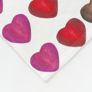 Valentine's Day Red Foil Chocolate Candy Hearts Fleecedecke