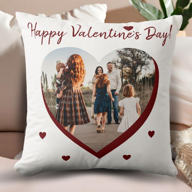 Valentine's day Red Heart Family Foto Script Kissen (Von Creator hochgeladen)