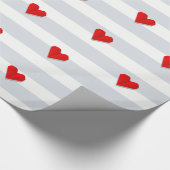 Valentine's Day Red Heart Origami Muster Geschenkpapier (Ecke)