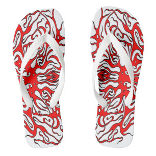 Valentine's Day Red Heart Tribal Tattoo Badesandalen
