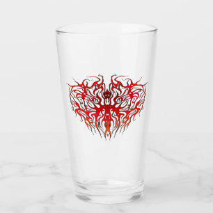 Valentine's Day Red Heart Tribal Tattoo Glas