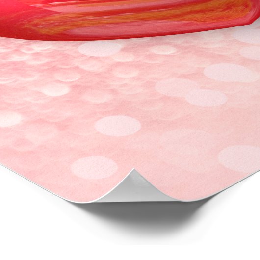 Valentine's Day Red Hearts Glitzer Poster Print (Ecke)