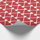 Valentine's Day Red Hearts Muster Geschenkpapier (Ecke)