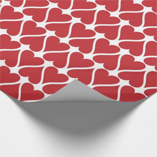 Valentine's Day Red Hearts Muster Geschenkpapier (Ecke)