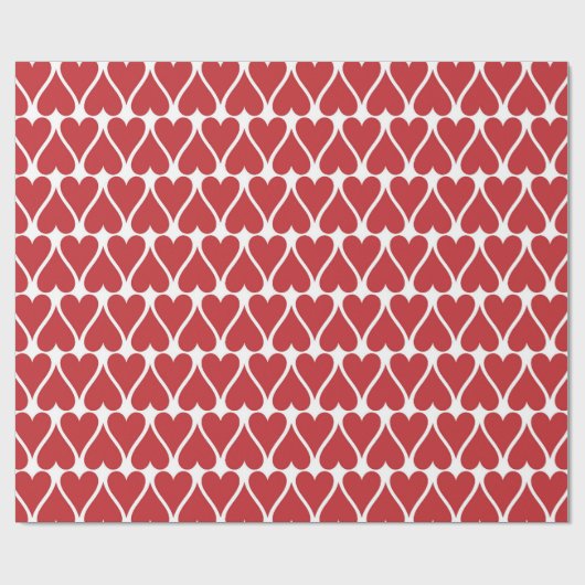Valentine's Day Red Hearts Muster Geschenkpapier (Flach)