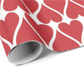 Valentine's Day Red Hearts Muster Geschenkpapier (Rolleneckpunkt)