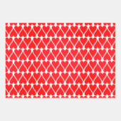 Valentine's Day Red Hearts Muster Geschenkpapier Set (Vorderseite)