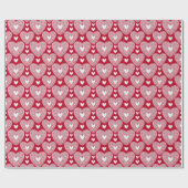 Valentine's Day Red Lace Herzmuster Geschenkpapier (Flach)