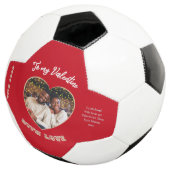Valentine's Day Red Personalized Heart Photo Fußball (Dreiviertel)