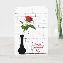 Valentine's Day Red Rose Karte