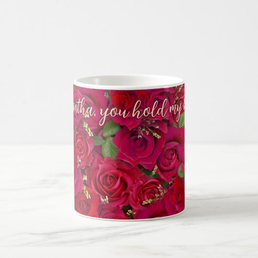 Valentine's Day Red Roses Custom Message  Kaffeetasse (Mittel)