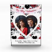 Valentine's Day Red Roses Hearts Personalized Fotoblock (Vorderseite)