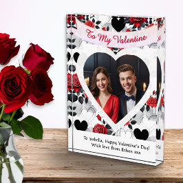 Valentine's Day Red Roses Hearts Personalized Fotoblock