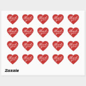 Valentines Day Red Thank You Sticker (Blatt)