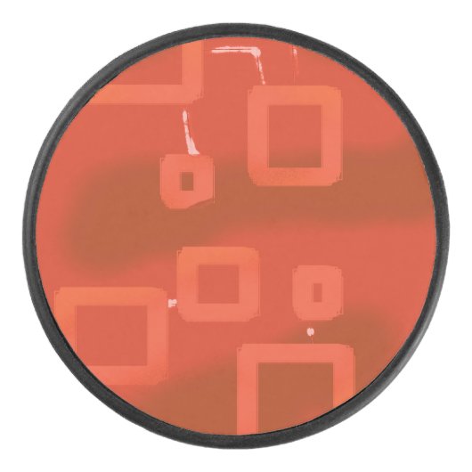 Valentine's Day Red Whimsical Geometric Abstract Eishockey Puck (Vorderseite)